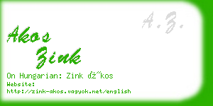 akos zink business card